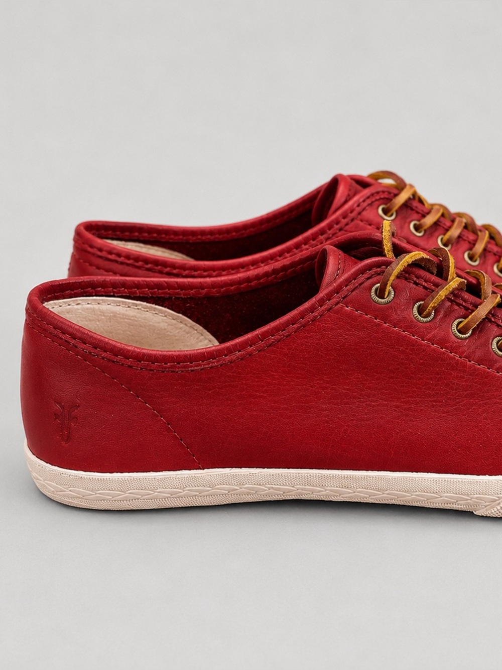FRYE Women’s Red Leather Low Top Lace Up Sneakers Shoes (Mindy?) Size 9 M EU 39 - Picture 3 of 11